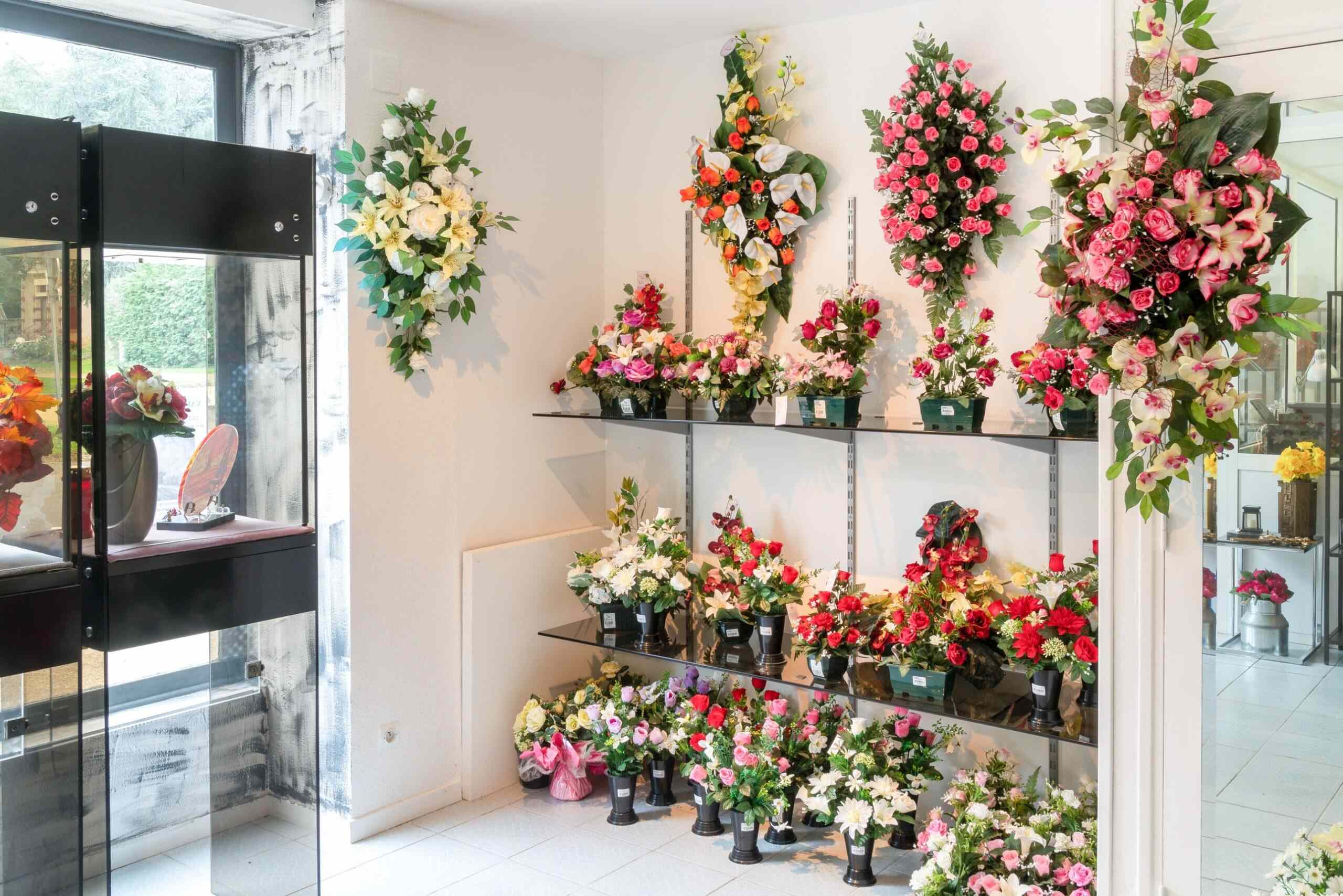 fleurs au boutique funeraire